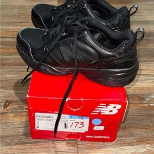 New Balance Shoes Womens 7 Black 624 Cross Training New WX624AB2